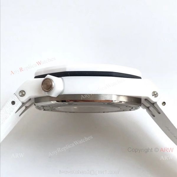 JF Factory Replica Audemars Piguet Divers Watch Swiss 3120 White Ceramic Case 2