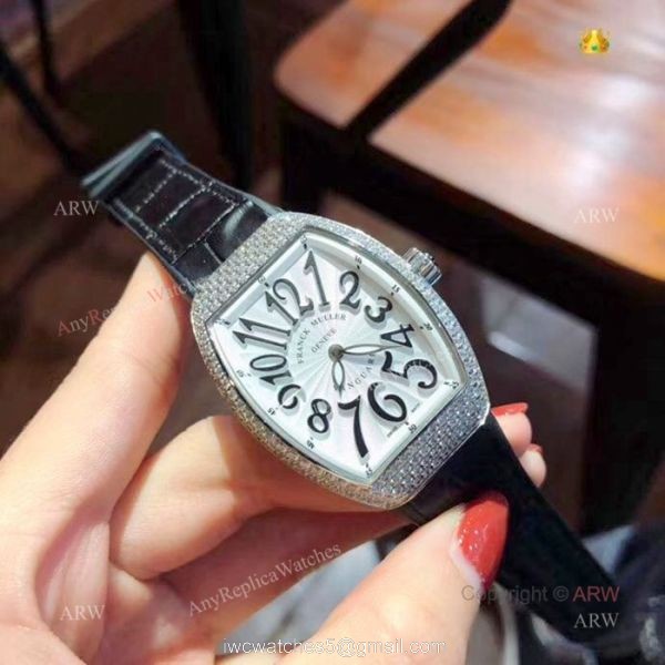2019 Replica Franck Muller Vanguard Iced Out Watches Lady Size 2