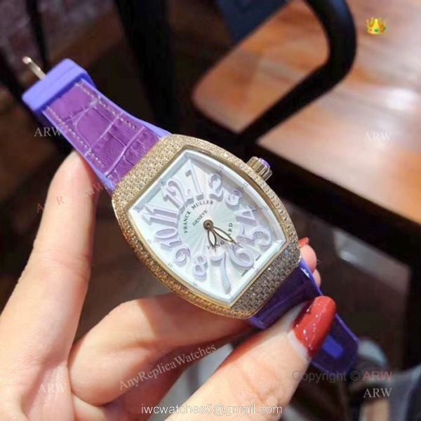 Best Replica Franck Muller Vanguard lady Watches Gold Diamond Case 2