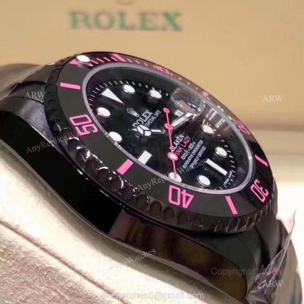 Rolex Blaken Replica Submariner Pink Lady 40mm Watch New Style 2