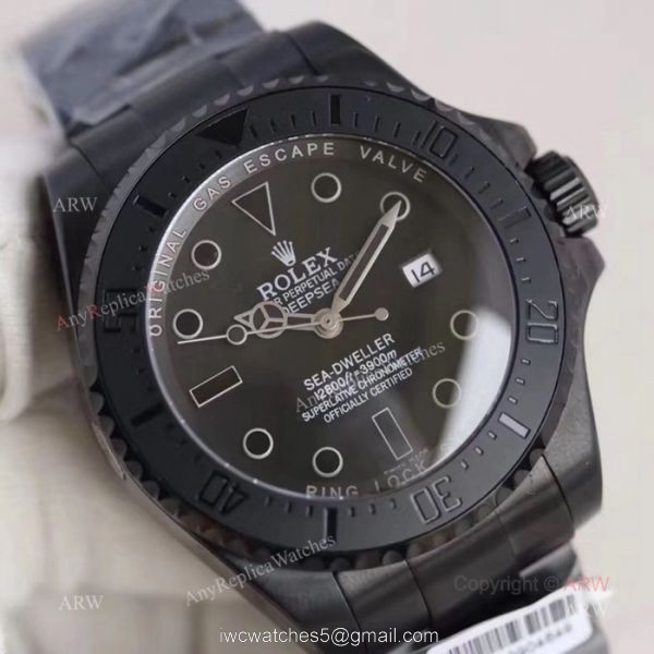 All Black Rolex Deepsea Black Replica Watch 44MM 2