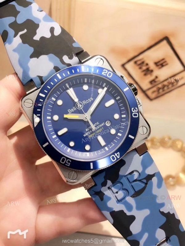 2019 New Bell and Ross Replica Watches SS Case Camouflage Strap 2
