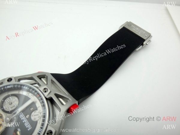 Fake Hublot Techframe Ferrari Tourbillon Titanium Watches 40mm 2