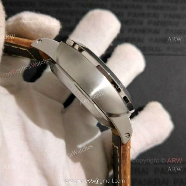 Copy Panerai Luminor GMT SS Brown Leather Strap Watch Pam578 2