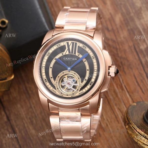 New Replica Cartier Calibre De Watches Two Tone Rose Gold 2