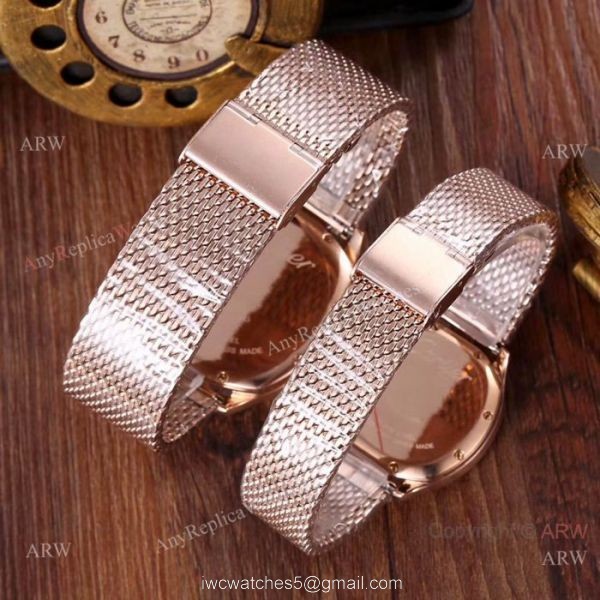 Rose Gold Cartier Drive De Quartz Watches with Moonphase Face 2