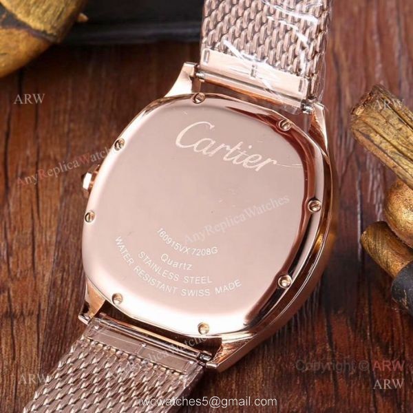 Fake Cartier Drive De Lovers Watch Rose Gold Black Dial 2