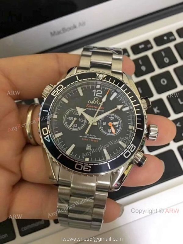 Omega Seamaster 600m Chronograph Watches SS Orange Unidirectional Bezel 2