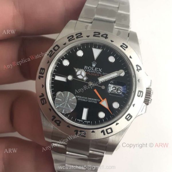 JF Factory V3 ETA2836 Replica Rolex Explorer II 42mm Black Dial Watch 216570 2