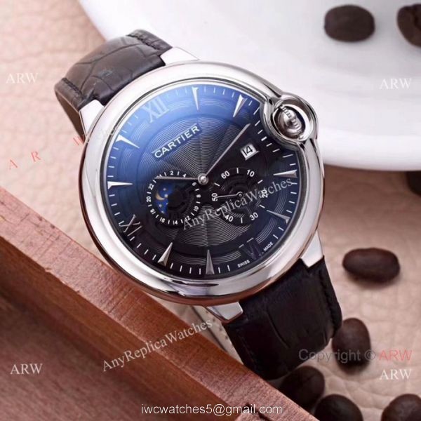 Best Quality Cartier Ballon Bleu De Moon Phase SS Automatic Replica Watch 2