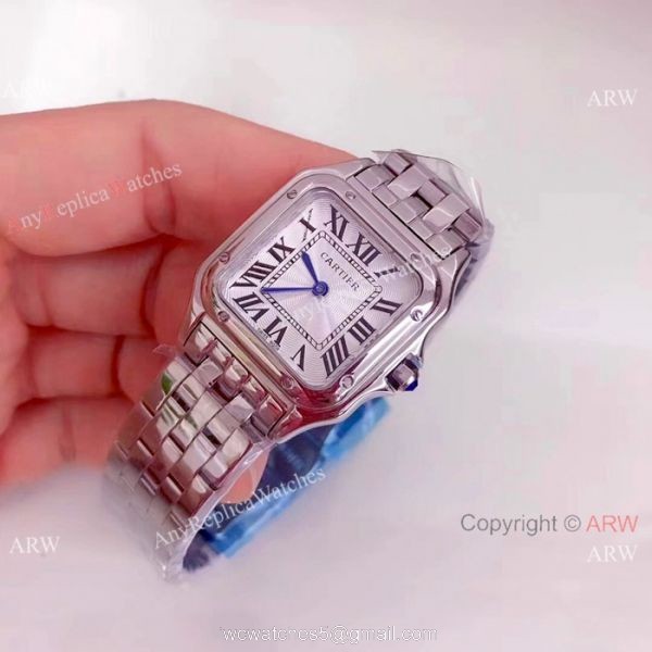 Panthere De Cartier Quartz Watches SS Rose Gold Bezel 2