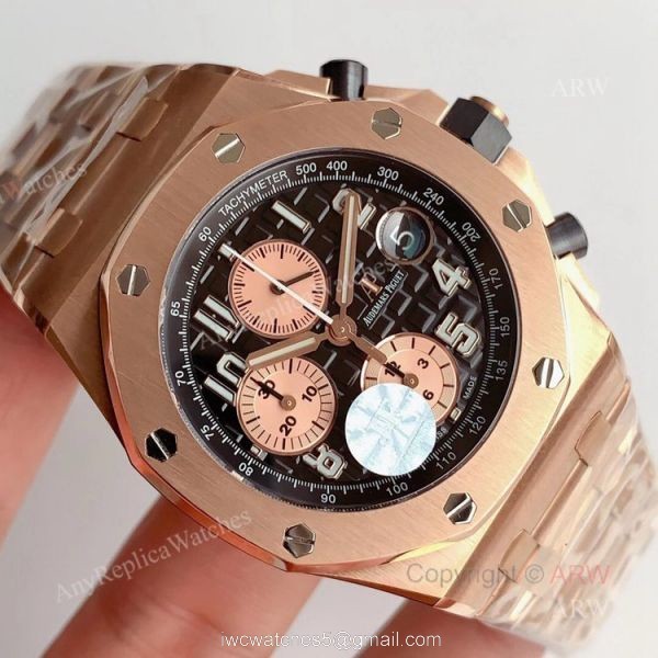 JF Factory Replica Audemars Piguet Royal Oak Offshore Rose Gold 26470OR Chronograph Watch 42mm 2