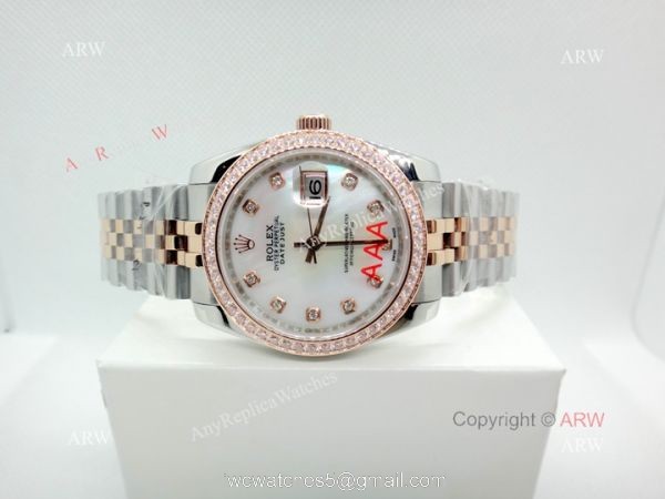 Copy Rolex Datejust Two Tone Rose Gold Jubilee Watch 34mm 2