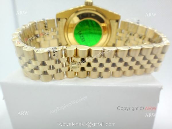 High Quality Replica Diamond Rolex Day Date 34mm Watch Yellow Gold Jubilee Silver Dial 2