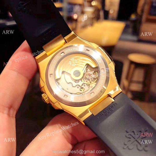 Patek Philippe Engraving Nautilus Anniversary Watch Gold Case 40MM 2