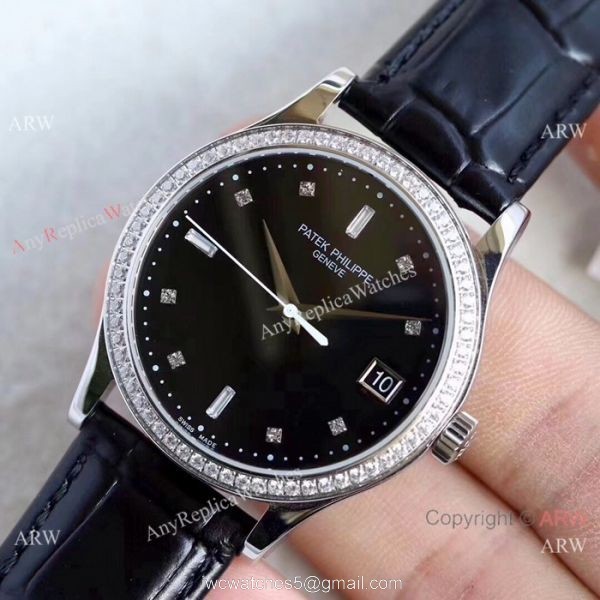 Swiss Grade Patek Philippe Calatrava 5296G-010 Copy Watches Black Dial 2