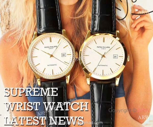 Patek Philippe Automatic Calatrava Watches Gold Case 2