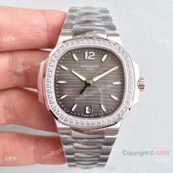 (PPF)Swiss Replica Patek Philippe 7118 Ladies Nautilus Watch Diamond bezel 2