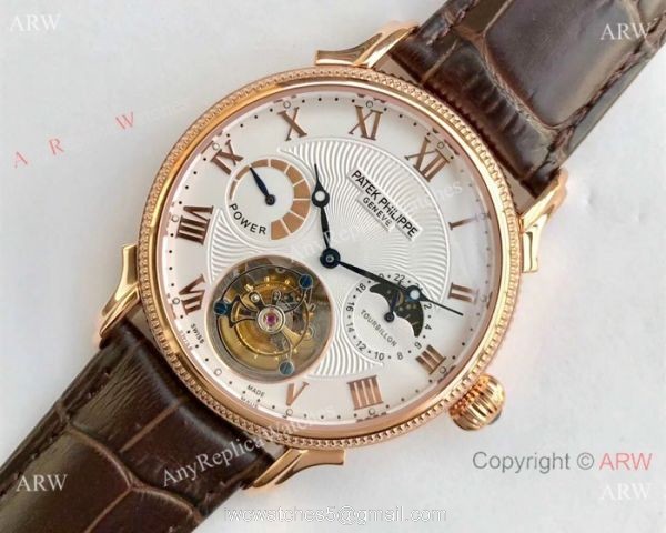Swiss Copy Patek Philippe Tourbillon Moonphase Power Reserve Watch 42mm 2