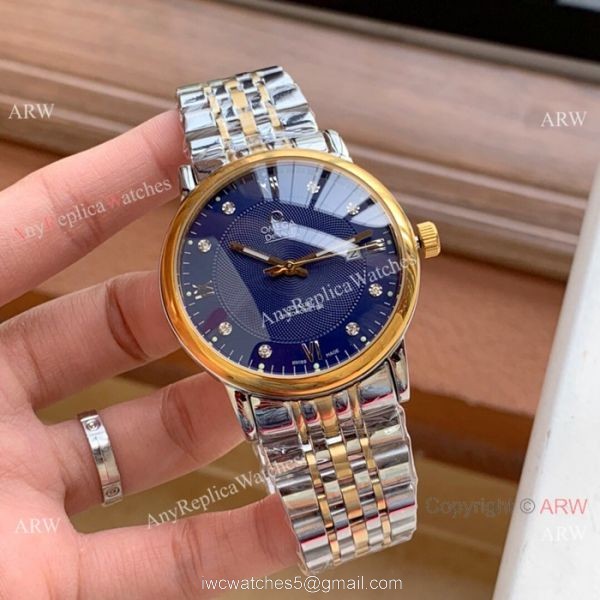 New Style Omega DeVille Automatic Watches Two Tone White Face 2