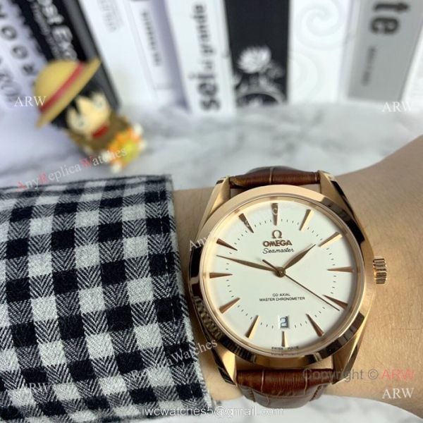 Fake Omega Seamaster Aqua Terra Omega Watch White Face 40mm 2