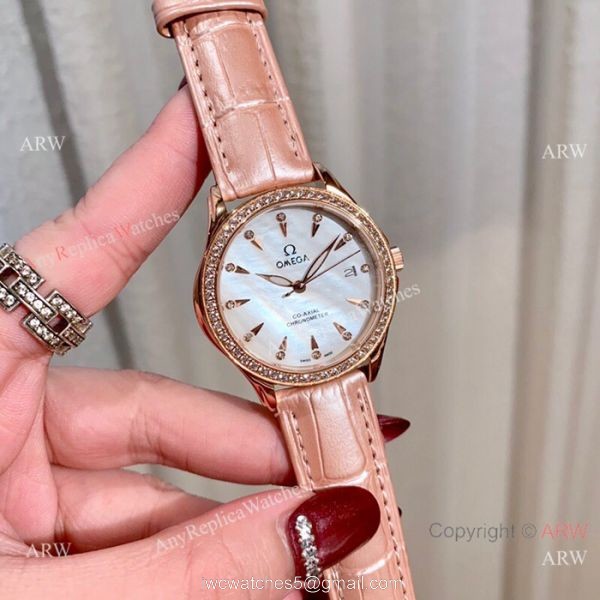 Omega DeVille Co-Axial Cscapement 34mm Watches Rose Gold Case 2