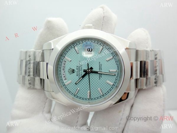 Stainless Steel Light Blue Dial Rolex Presidential Replica Watch DD 40mm 2