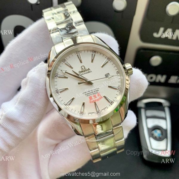 Copy Omega Seamaster Aqua Terra Swiss Citizen 8215 Watches 2-Tone Black Dial 2