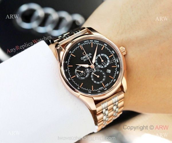 Omega De Ville Complications Omega Watch White Face Two Tone Rose Gold 41mm 2
