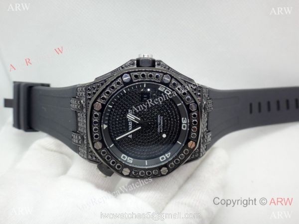 AAA Replica Audemars Piguet Iced Out Watch / Royal Oak Offshore Diver All Black 2