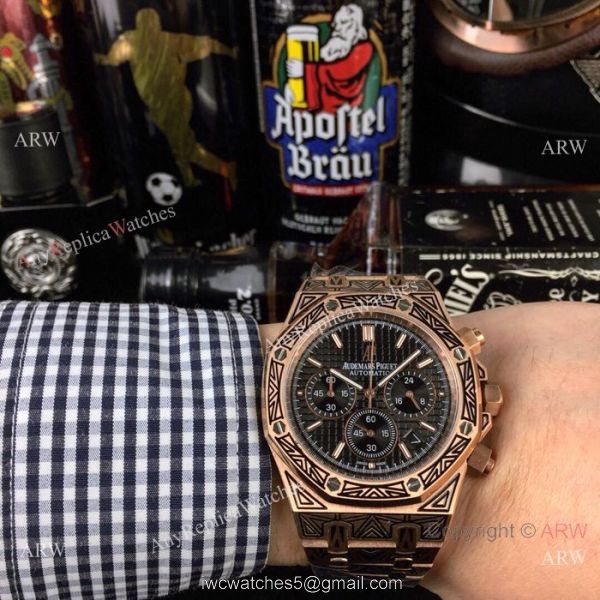 New Style Audemars Piguet Royal Oak Tattoo Watches Rose Gold Chronograph 2