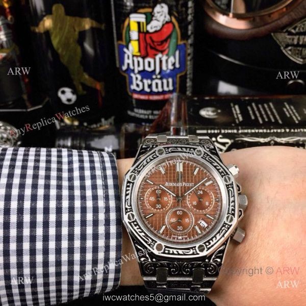 New Copy Audemars Piguet Royal Oak Tattoo Watch White Chronograph Face 2