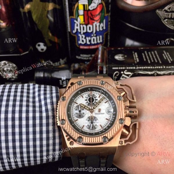 Replica Audemar Piguet Survivor Chronograph Watch Rose Gold Case 2