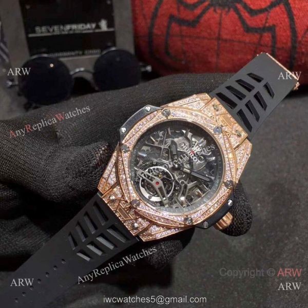Copy Hublot Big Bang Special Edition Iced Out Full Diamond Watch Rose Gold Case 2