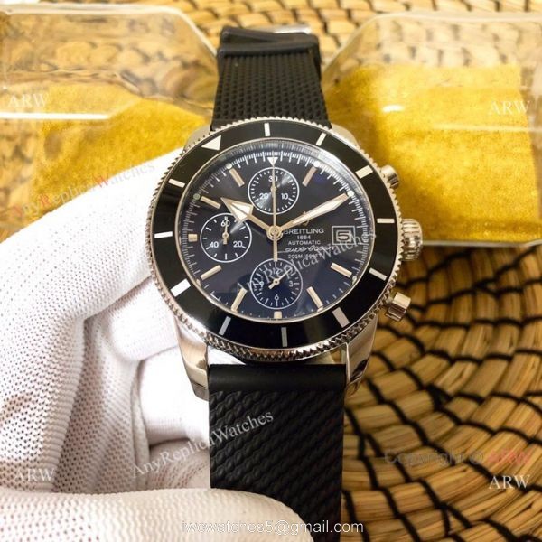 Solid Black Breitling Superocean Heritage II Replica Watches 2