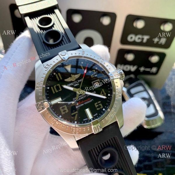 Copy Breitling Avenger II Seawolf Watches Black Dial w Blue hand 2