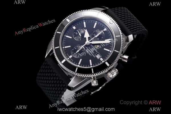 Swiss Copy Breitling Superocean Heritage Asia 7750 Watch SS Black Face 2