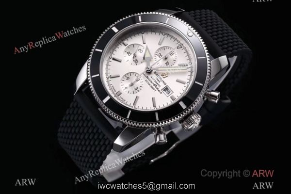 Swiss Grade Breitling Superocean Heritage Copy Watch SS White Dial 2