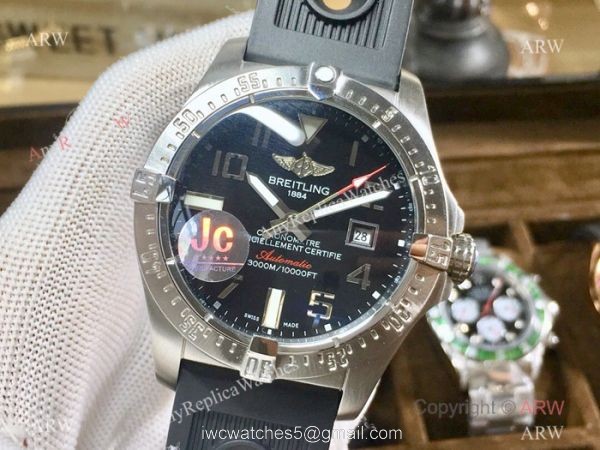 Swiss Quality Replica Breitling Watch Avenger II Seawolf SS Case Arabic Markers 2