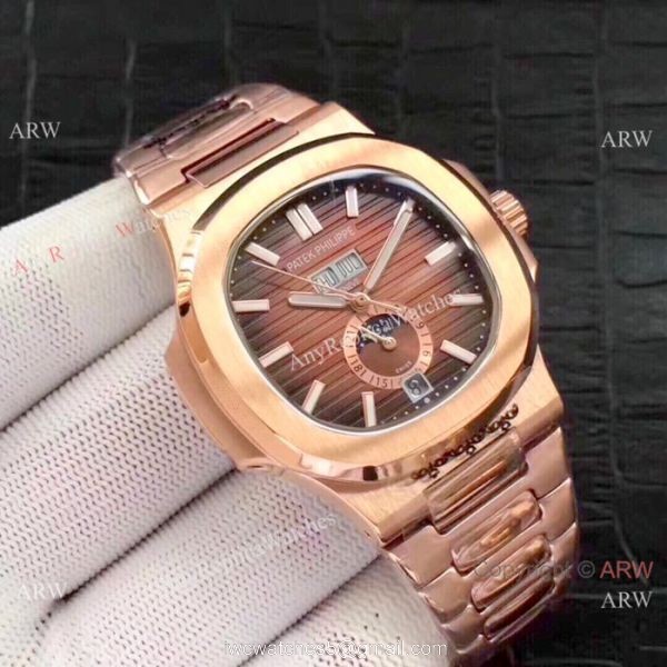 Fake Patek Philippe Nautilus Annual Calendar Rose Gold Watches 2