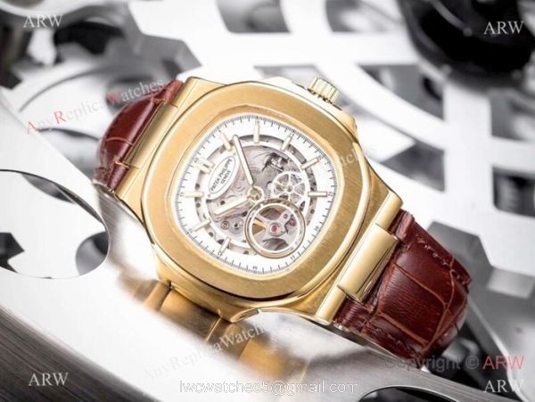 Patek Philippe Nautilus Skeleton Replica watches SS Blue Dial 2