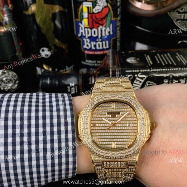 Iced Out Patek Philippe Nautilus Replica watch Quartz Movement 2