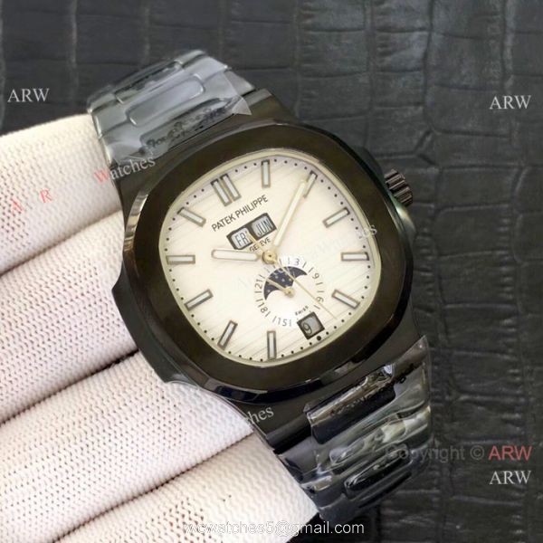 High Qaulity Replica Patek Philippe Nautilus Annual Calendar All Black Watch 2