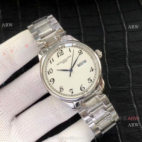 Patek Philippe Calatrava Stianless Steel White Watch New Replica 2