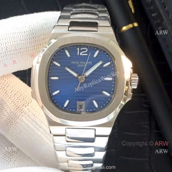Fake Patek Philippe Nautilus Womens Watches SS Black Face QUARTZ 2