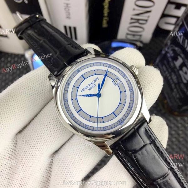 AAA Replica Patek Philippe Calatrava Watches Gold Case White Dial 2