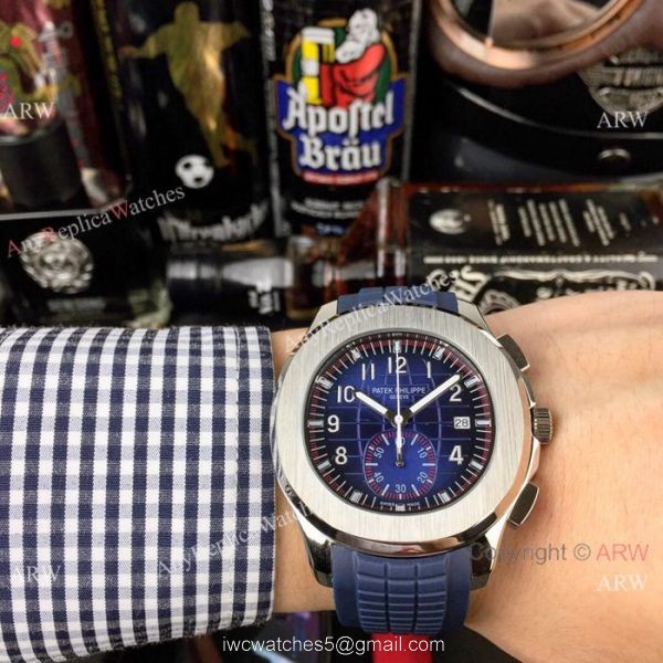 Japan grade Patek Philippe Aquanaut Chronograph Watch SS Silver Dial 2
