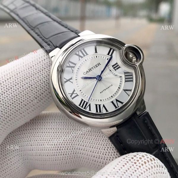 Swiss Quality Replica Cartier Ballon Bleu 33mm Watch SS Pink Dial 2