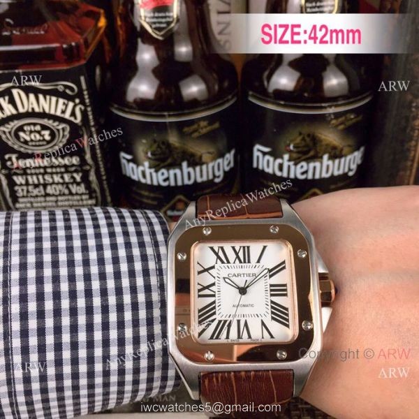 Cartier Santos 100th Anniversary Rose Gold Replica watch for Sale 2
