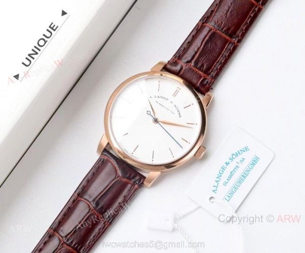 Swiss Copy A.Lange Sohne Saxonia Thin Rose Gold watch 9015 Movement 2